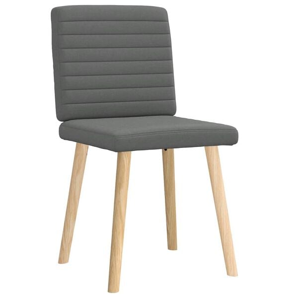vidaXL Dining Chairs 2 pcs Dark Grey Fabric