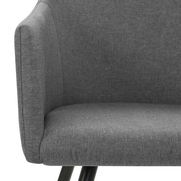vidaXL Dining Chairs 2 pcs Light Grey Fabric