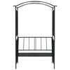 vidaXL Garden Arch with Bench Black 128x50x207 cm Iron