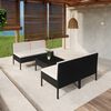 vidaXL 5 Piece Garden Lounge Set with Cushions Poly Rattan Black