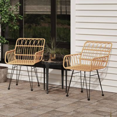 vidaXL Garden Chairs 2 pcs with Armrest 56x64x80 cm PE Rattan