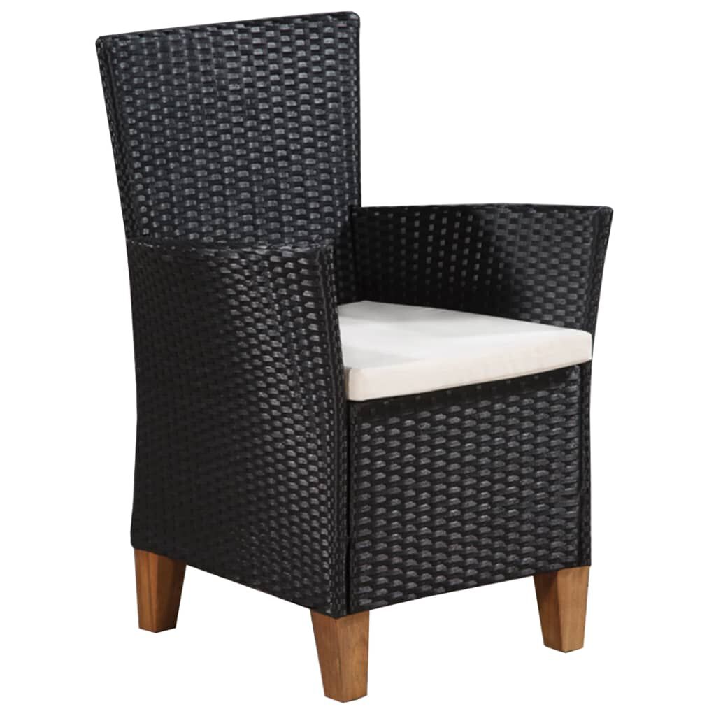 vidaXL 7 Piece Outdoor Dining Set Poly Rattan Black and Brown