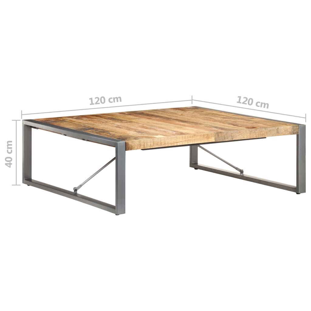 vidaXL Coffee Table 120x120x40 cm Rough Mango Wood