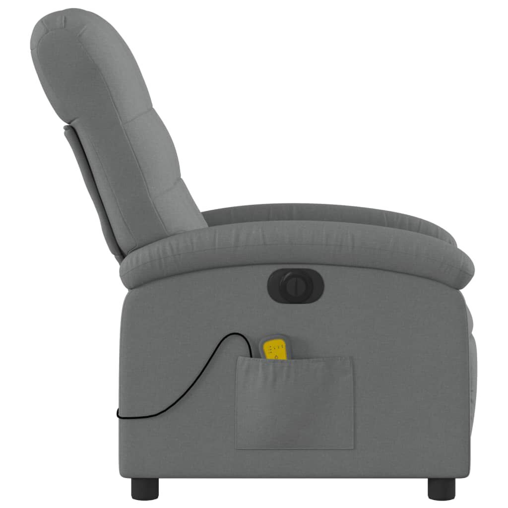 vidaXL Electric Massage Recliner Chair Dark Grey Fabric