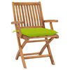vidaXL Folding Garden Chairs with Cushions 4 pcs Solid Teak Wood