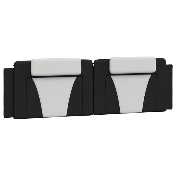 vidaXL Headboard Cushion "Viana" Black and White 183 cm King Faux Leather