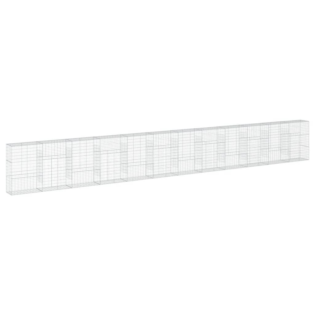 vidaXL Gabion Basket with Cover 1200x50x150 cm Galvanised Iron