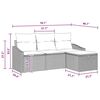 vidaXL Garden Sofa Set with Cushion 4 pcs Black Poly rattan