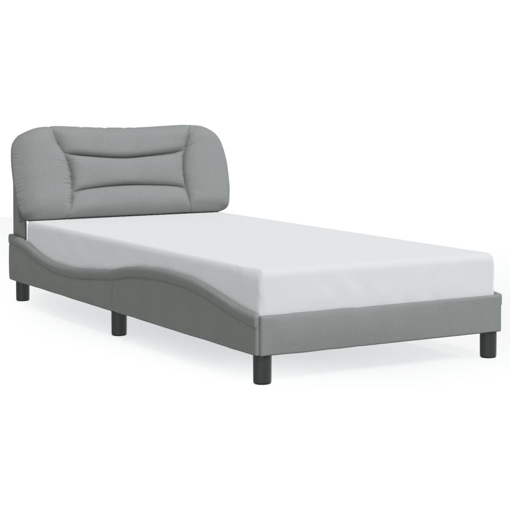 vidaXL Bed Frame without Mattress Light Grey 100x203 cm Fabric