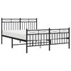 vidaXL Metal Bed Frame without Mattress with Footboard Black 135x190cm