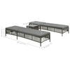 vidaXL Sunloungers 2 pcs with Table Poly Rattan Grey