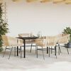 vidaXL 5 Piece Garden Dining Set with Cushions Brown Poly Rattan Glass