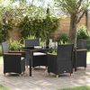 vidaXL Garden Dining Set 5 pcs Black Poly Rattan