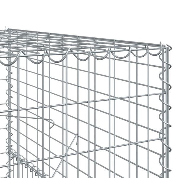 vidaXL Gabion Basket with Cover 700x100x150 cm Galvanised Iron