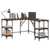 vidaXL Desk Brown Oak 139x139x75 cm Engineered Wood