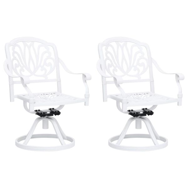 vidaXL 3 Piece Bistro Set Cast Aluminium White