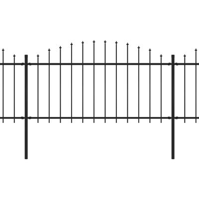 vidaXL Garden Fence with Spear Top Steel