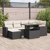 vidaXL 7 Piece Garden Sofa Set with Cushions Black Poly Rattan