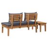 vidaXL Garden Bench 2 pcs Grey and Brown Solid Teak wood