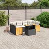 vidaXL 7 Piece Garden Sofa Set with Cushions Black Poly Rattan
