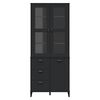 vidaXL Highboard VIKEN Black 80x40x190 cm Solid Wood Pine