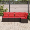 vidaXL Sofa Set 5 pcs Brown Poly Rattan