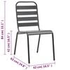 vidaXL 5 Piece Outdoor Dining Set Steel Dark Grey