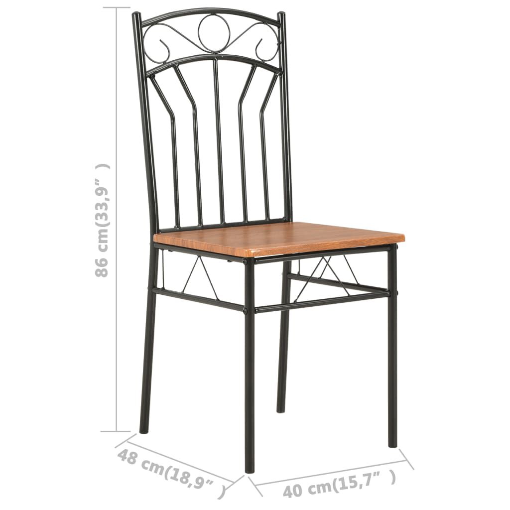vidaXL Dining Chairs 2 pcs Brown MDF