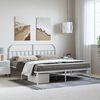 vidaXL Metal Bed Frame without Mattress with Headboard White 183x213cm
