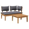 vidaXL Garden Bench 2 pcs Brown Solid Teak wood
