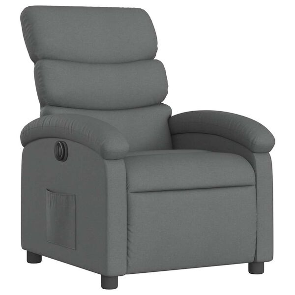 vidaXL Electric Recliner Chair Dark Grey Fabric