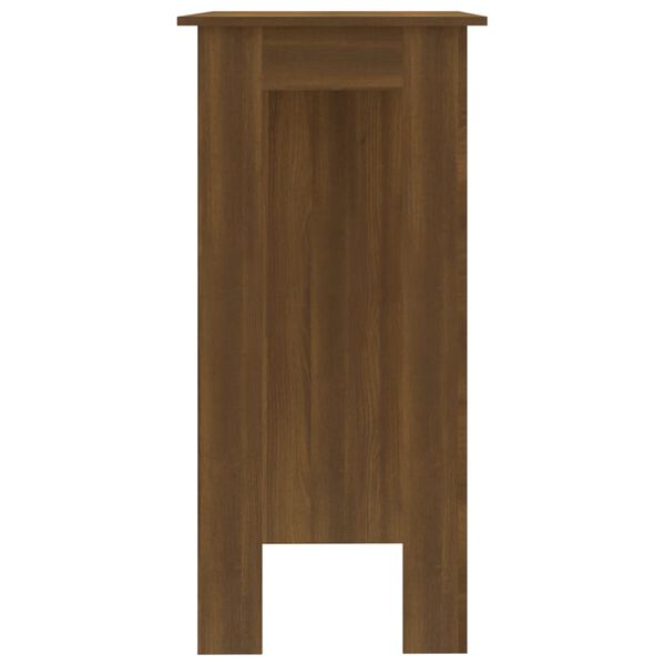 vidaXL Bar Table with Shelf Brown Oak 102x50x103.5 cm Engineered Wood