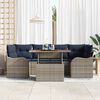 vidaXL Garden Sofa Set with Cushion 7 pcs Grey and navy blue