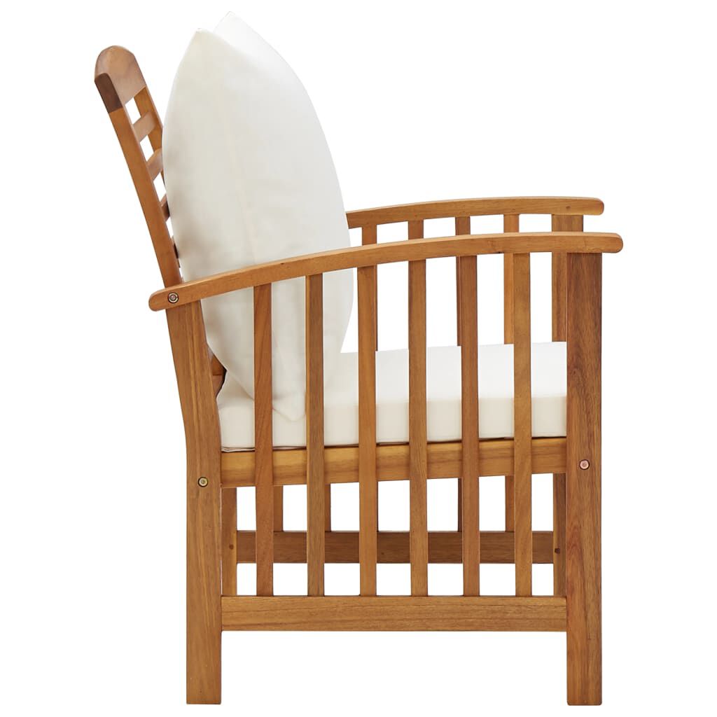 vidaXL 5 Piece Garden Lounge Set with Cushions Solid Acacia Wood (310255+2x310257)