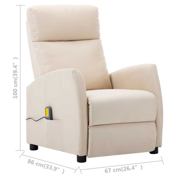 vidaXL Electric Massage Chair Cream Fabric
