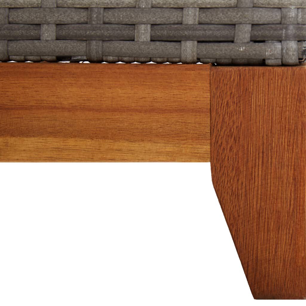 vidaXL Sun Lounger Poly Rattan and Solid Acacia Wood Grey