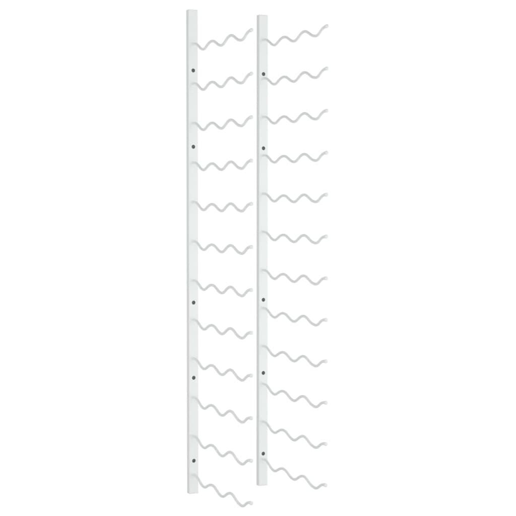 vidaXL Wall Mounted Wine Rack for 36 Bottles White Iron