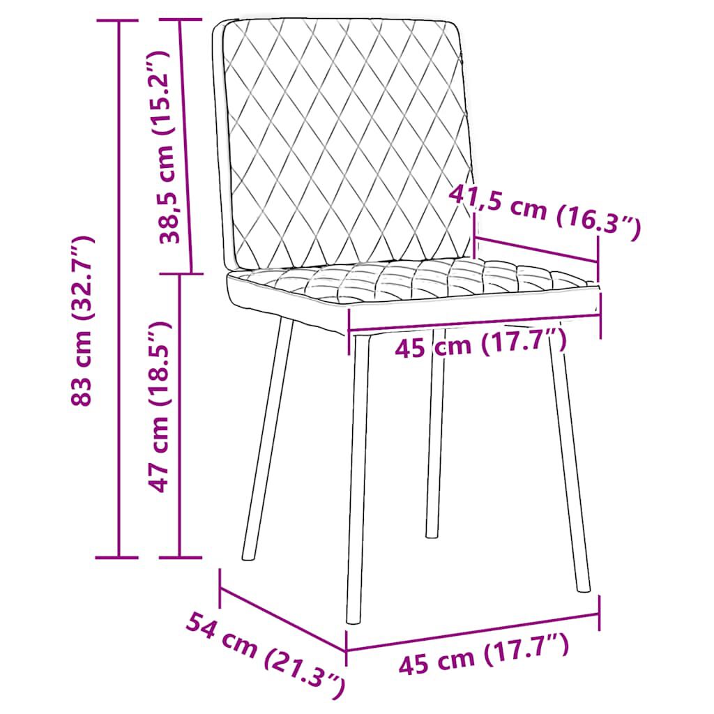 vidaXL Dining Chairs 2 pcs Black Faux Leather