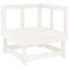 vidaXL 3 Piece Garden Lounge Set White Solid Wood Pine