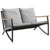 vidaXL 3 Piece Balcony Furniture Set with Cushions Black Steel
