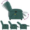 vidaXL Electric Massage Recliner Chair Dark Green Fabric