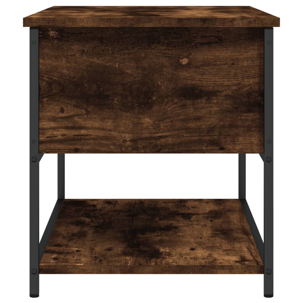 vidaXL Storage Bench Smoked Oak 70x42.5x47 cm Engineered Wood