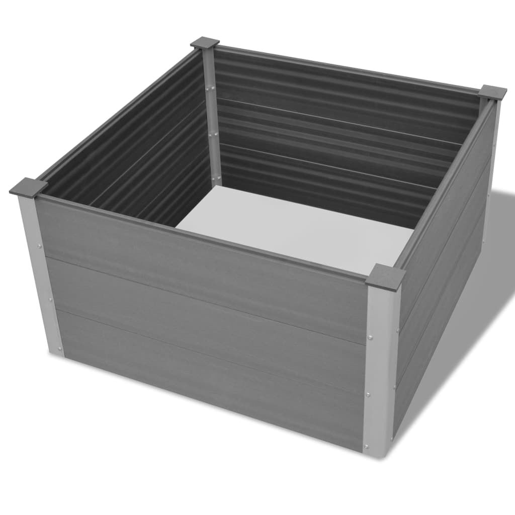 vidaXL Garden Raised Bed WPC 100x100x54 cm Grey