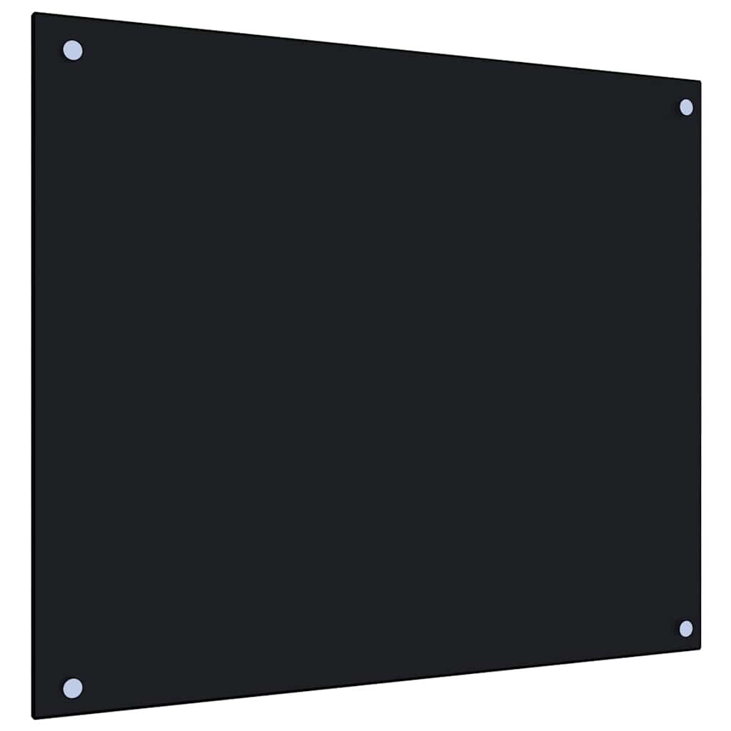 vidaXL Kitchen Backsplashes 2 pcs Black 70x60 cm Tempered Glass