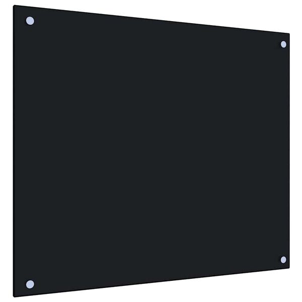 vidaXL Kitchen Backsplashes 2 pcs Black 70x60 cm Tempered Glass