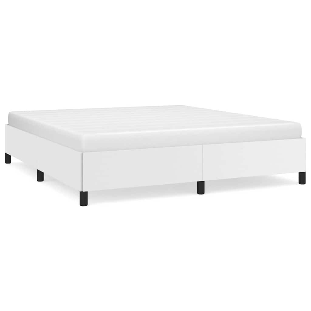 vidaXL Bed Frame without Mattress White 193x203 cm King Faux Leather
