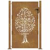 vidaXL Garden Gate 100x125 cm Corten Steel Tree Design