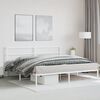vidaXL Metal Bed Frame without Mattress with Headboard White 193x203cm