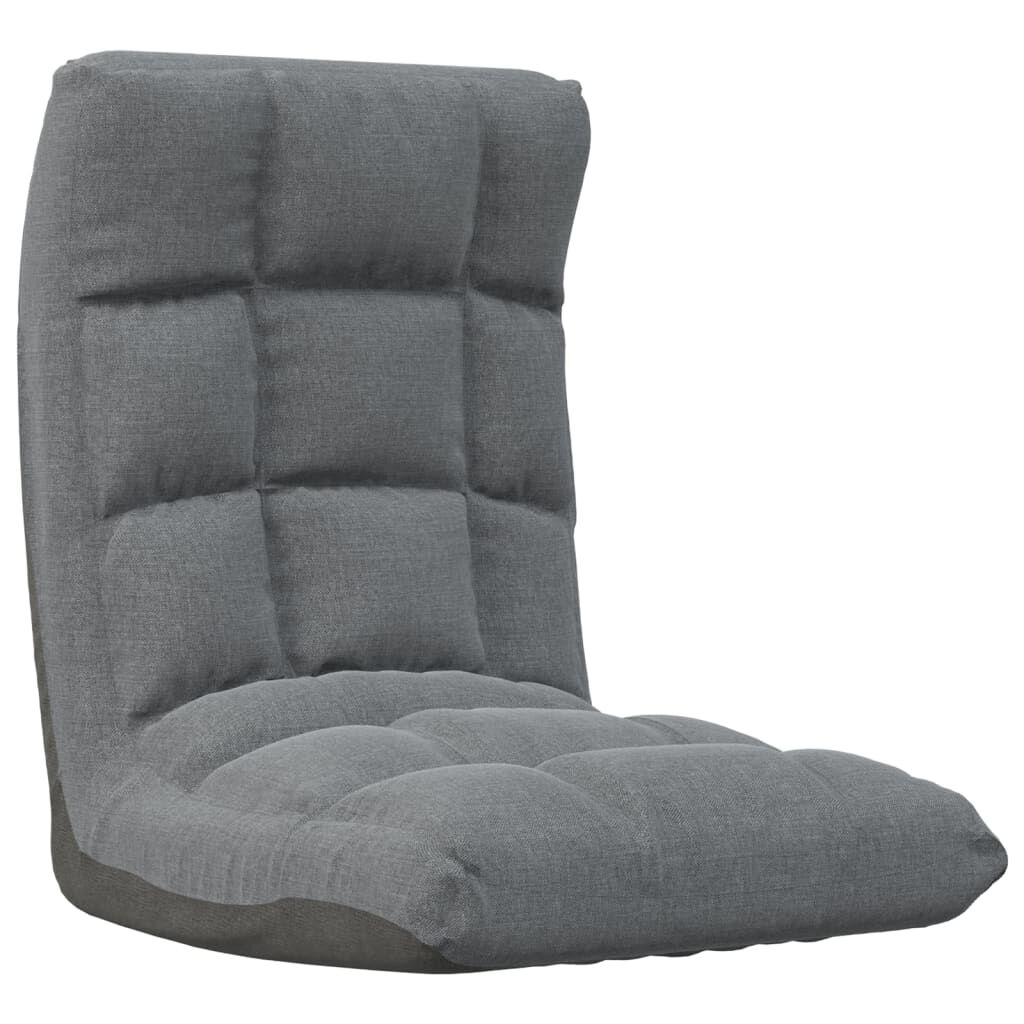 vidaXL Folding Floor Chair Light Grey Fabric