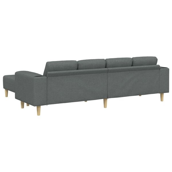 vidaXL Living Room Couch 3 pcs Dark Grey Polyester